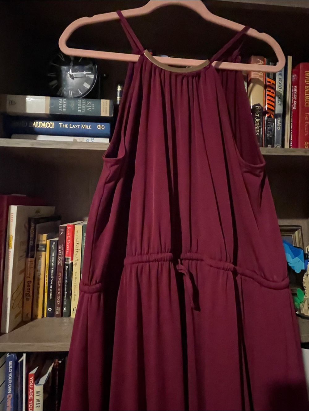 Lane Bryant Sleeveless Ruched Drawstring Maxi Dress - Burgundy